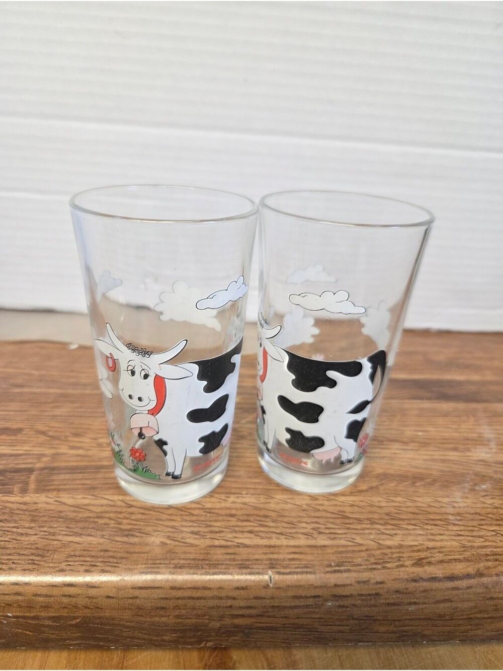 Vintage 90s Cerve Holstein Cow Glassware